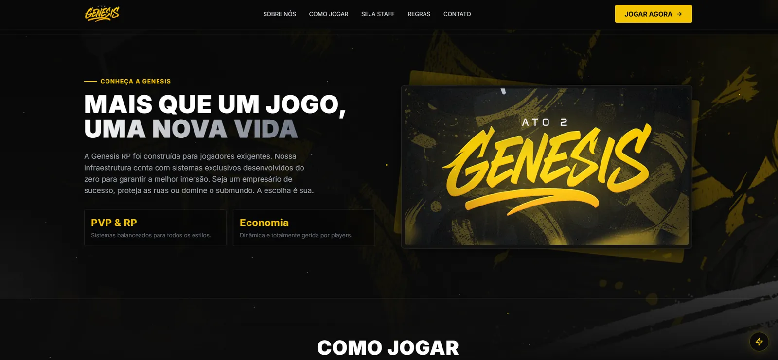 Genesis RP: Site oficial de um servidor de GTA Roleplay (imagem 2)