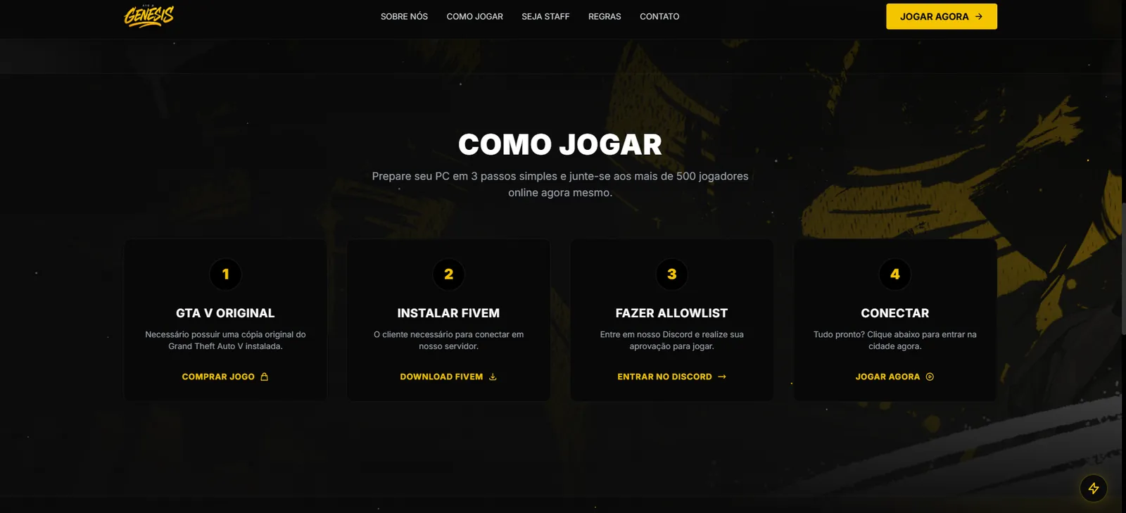 Genesis RP: Site oficial de um servidor de GTA Roleplay (imagem 3)