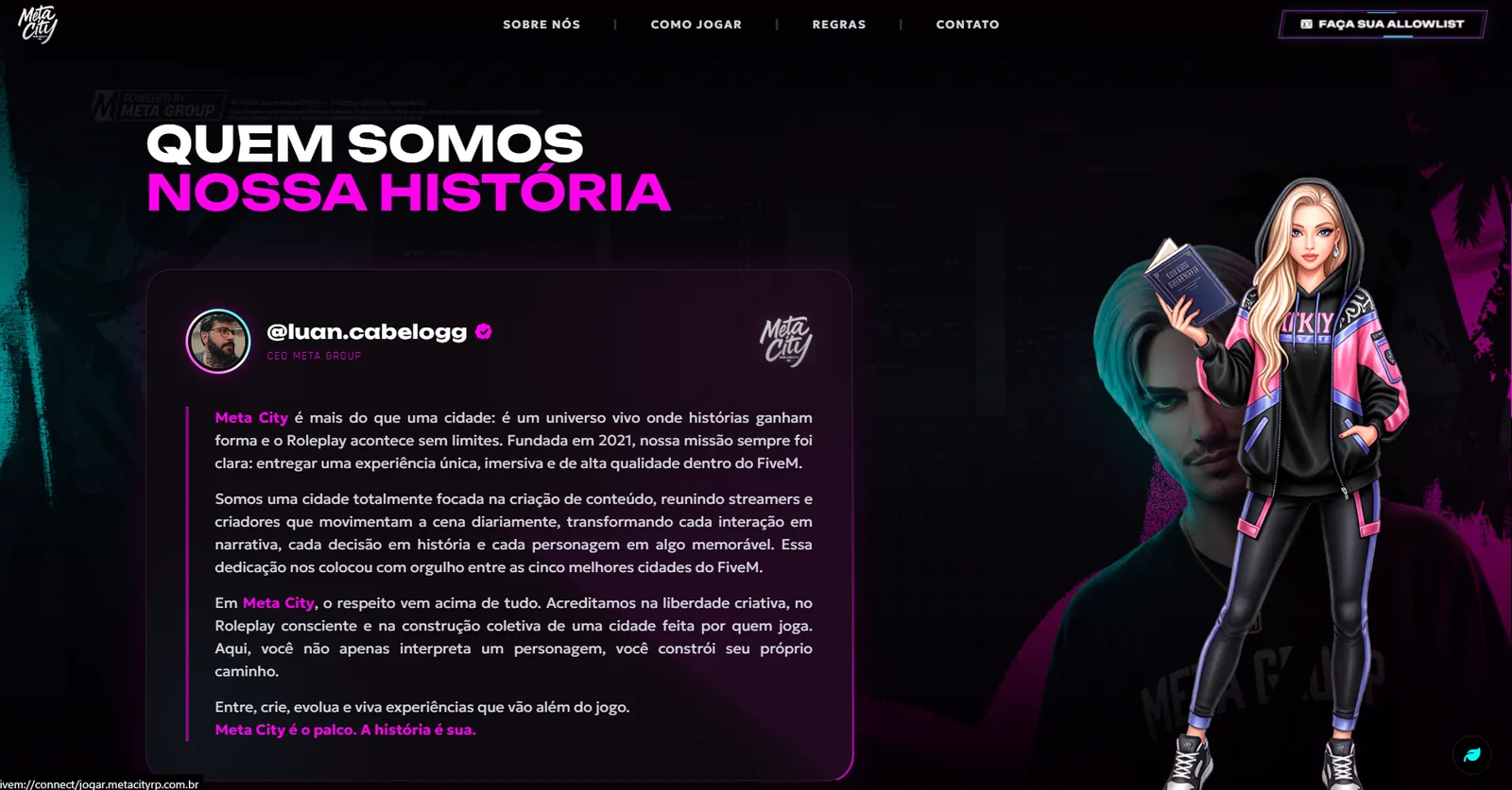 MetaCity RP: Site oficial de um servidor de GTA Roleplay (imagem 2)
