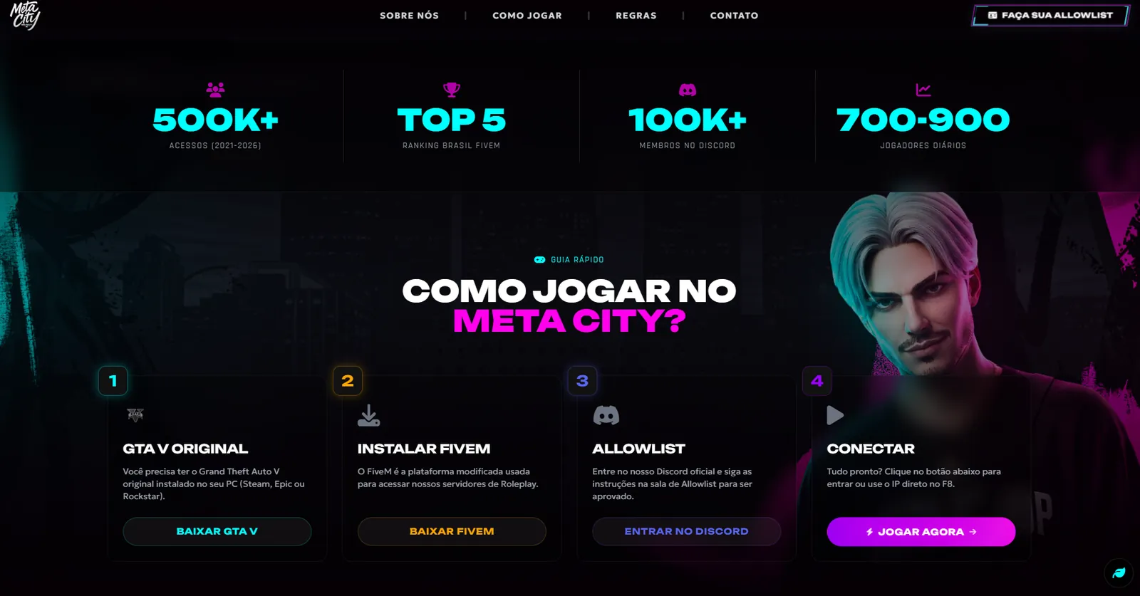 MetaCity RP: Site oficial de um servidor de GTA Roleplay (imagem 3)