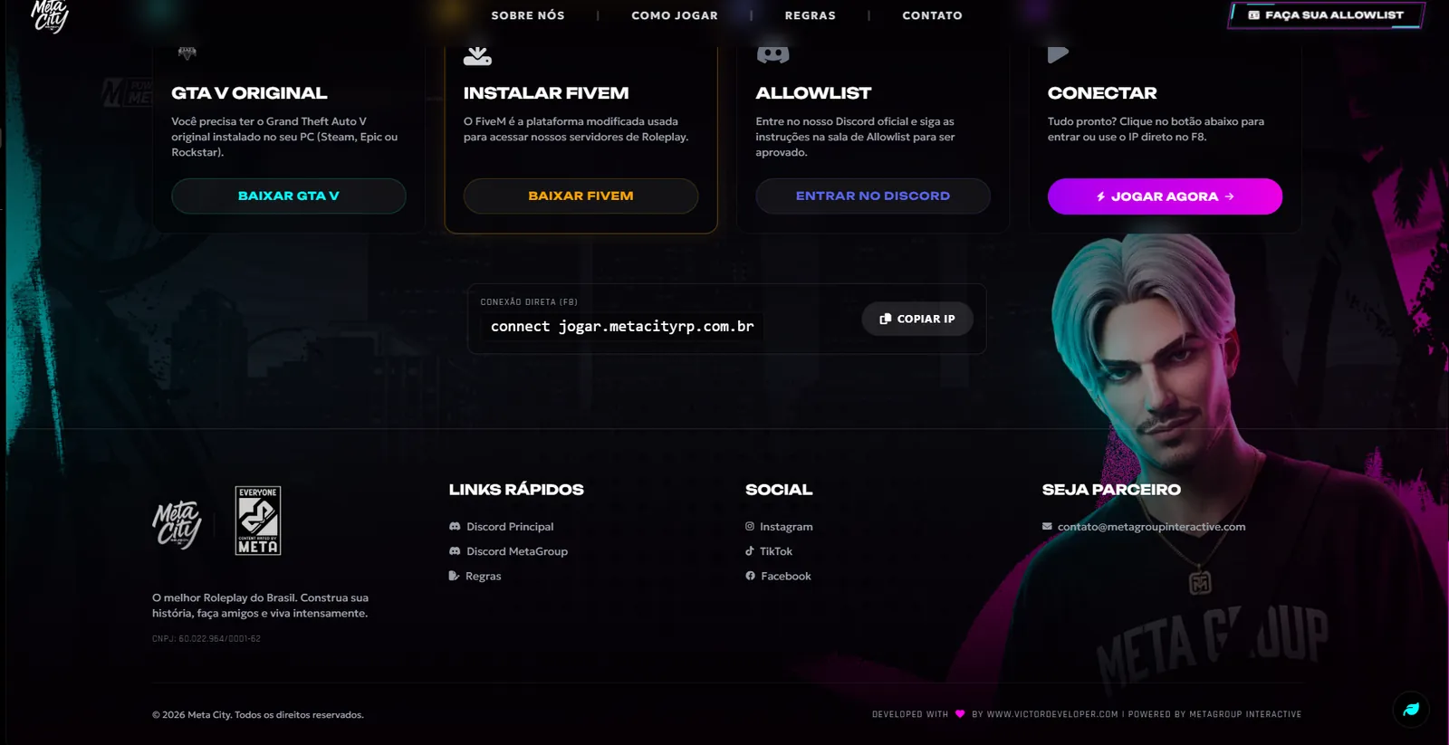 MetaCity RP: Site oficial de um servidor de GTA Roleplay (imagem 4)
