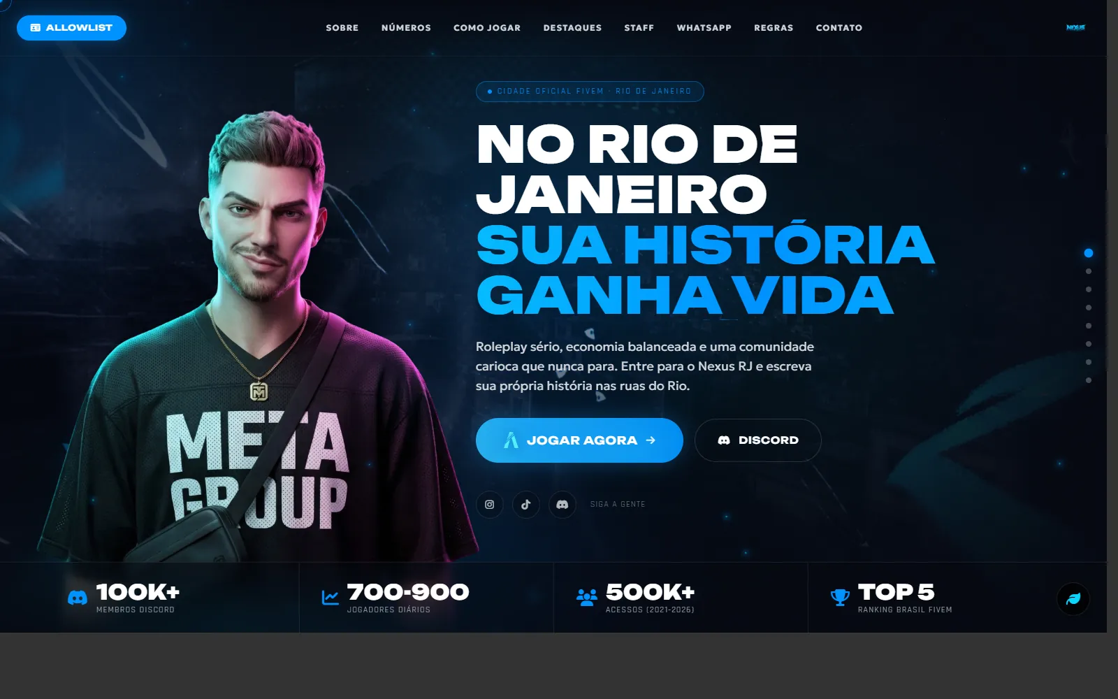 Nexus RJ: Site de lançamento de uma cidade de GTA Roleplay no Rio de Janeiro (imagem 1)