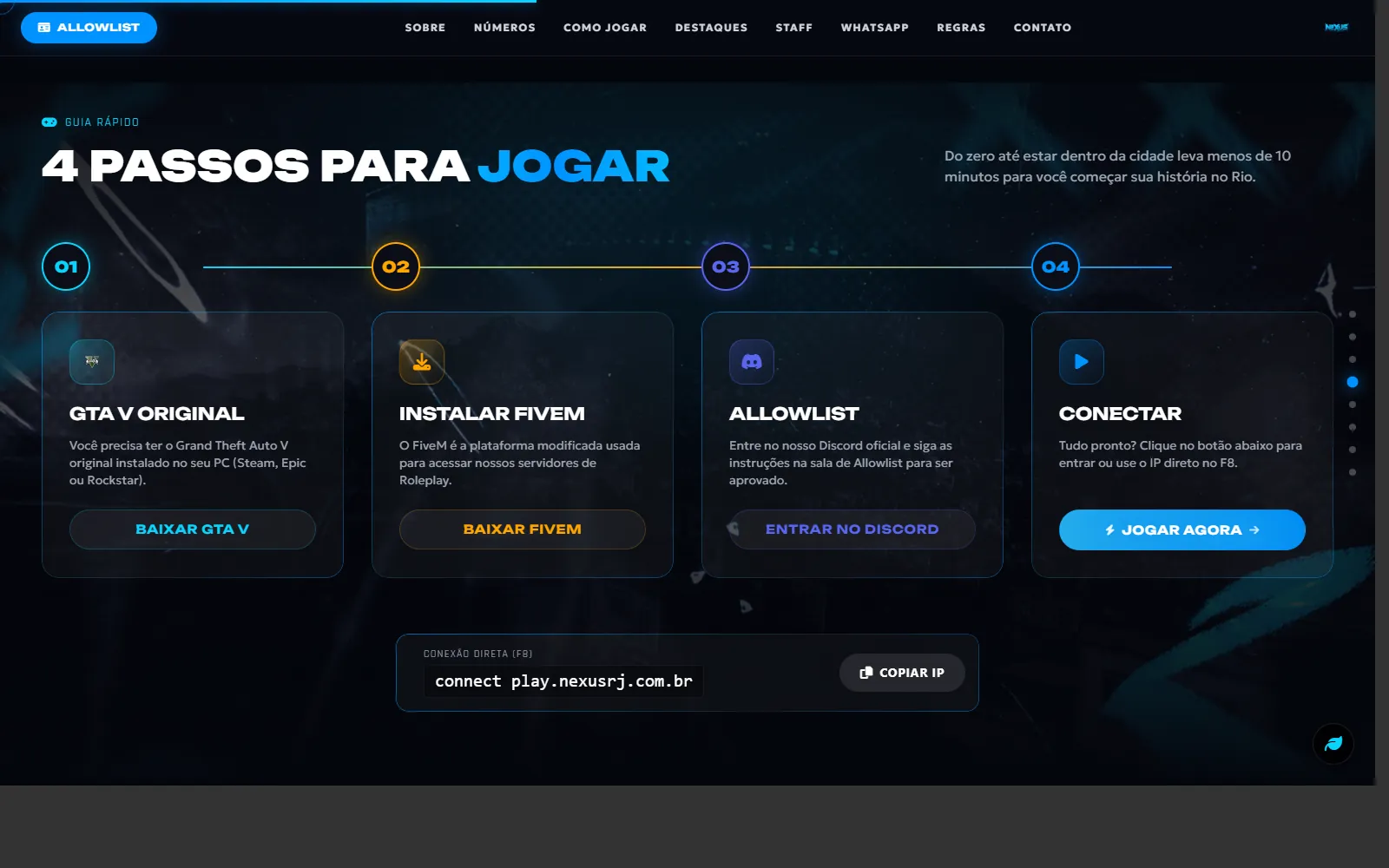 Nexus RJ: Site de lançamento de uma cidade de GTA Roleplay no Rio de Janeiro (imagem 3)