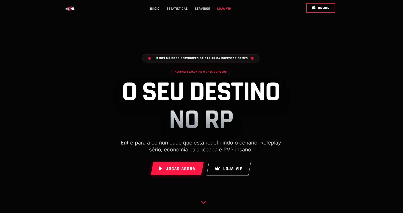Nexus RP: Site oficial de um servidor de GTA Roleplay (imagem 2)