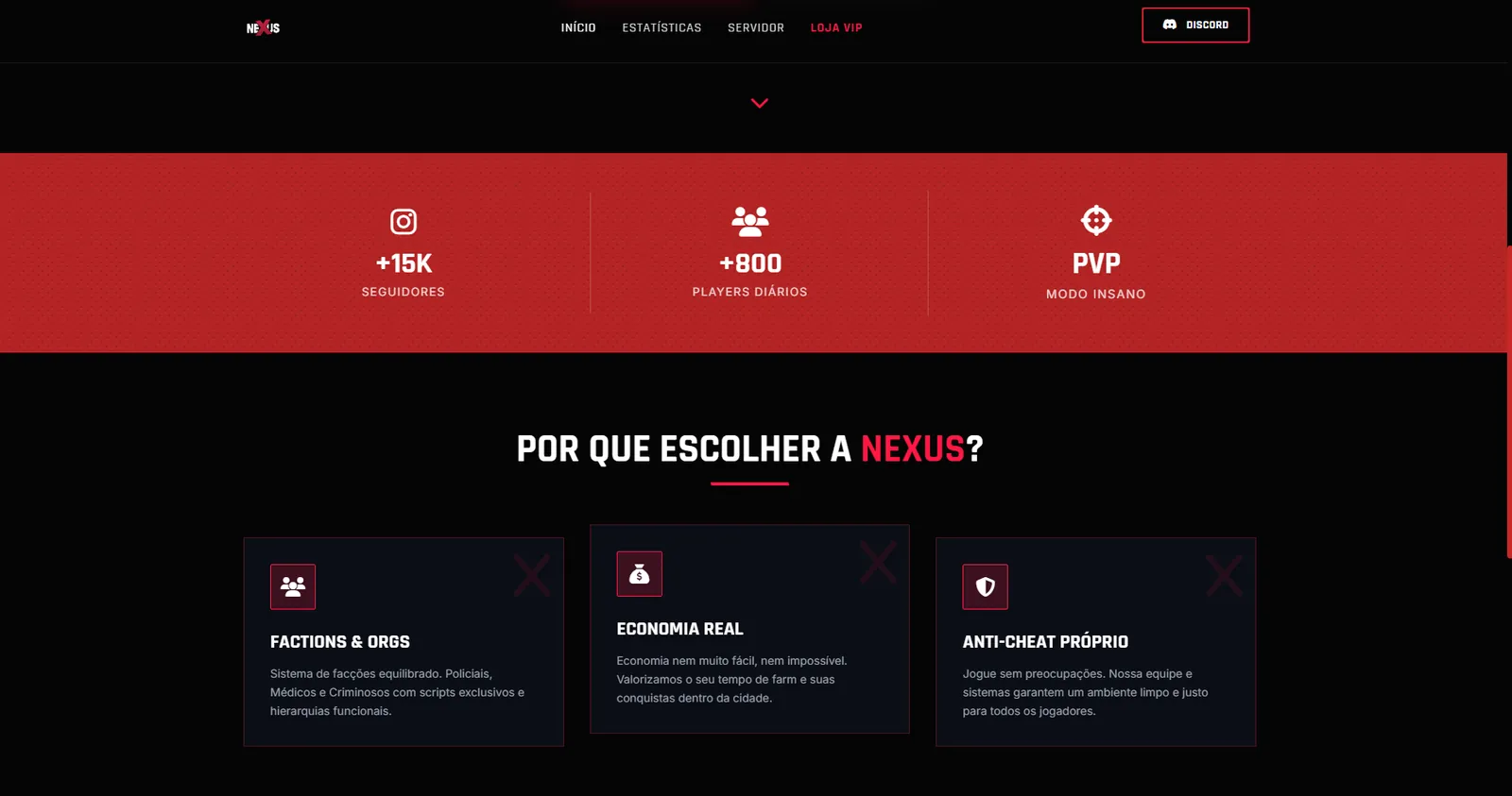Nexus RP: Site oficial de um servidor de GTA Roleplay (imagem 3)
