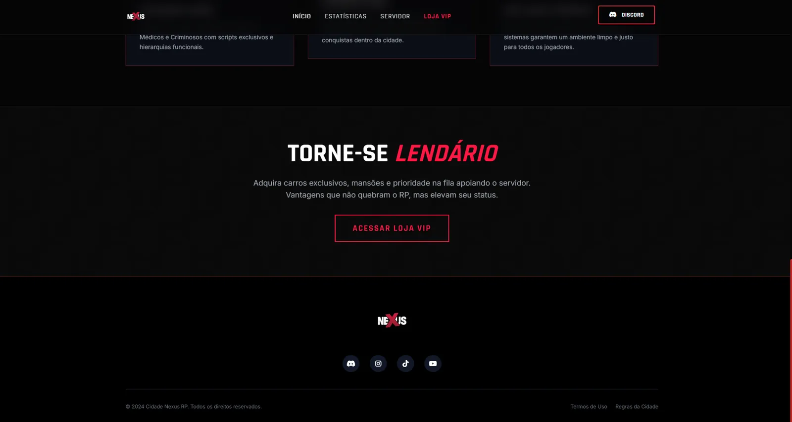 Nexus RP: Site oficial de um servidor de GTA Roleplay (imagem 4)